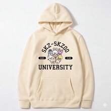 Kangaroo Hoodie With Kpop Band Skz Skzoo Aesthetic Y2k Unisex - 純白 - 查看 1
