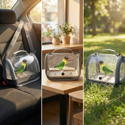 1 pieza Transportín portátil para mascotas como loros, palomas, lagartos, adecuado para cotorras, pájaros pequeños, hámsters