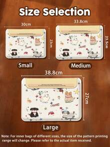 Of Cartoon Watercolor Puppy Pattern PU Leather Magnetic Closure Laptop Bag, Suitable For Tablets/Laptops, Compatible With MacBook Pro 15, Air 13, Galaxy TAB S10 Ultra, And Metabook 14 Inches. Waterproof And Stain-Resistant, Easy To Carry, Can Be Used As A Mouse Pad, An Essential Laptop Bag For Work/Study/Travel. - View 6