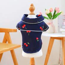 1件装宠物睡衣 樱桃图案 狗狗睡衣 宠物家居服 - 海军蓝 - 藏蓝色 - 查看 9