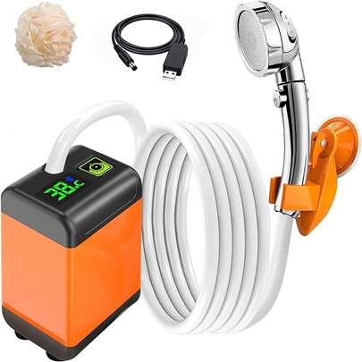 Portable Electric Shower Head, Rechargeable Digital Water Pump Shower Set, Movable Shower Head For Pet Bathing