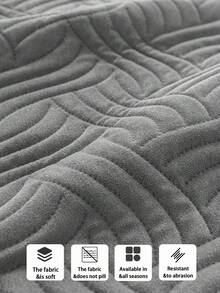 1件装水晶绒超声波工艺沙发垫，四季皆宜，简约现代风格，宠物友好，防污防滑，防猫抓沙发保护套，适用于L型组合沙发和1/2/3/4座沙发（单独出售） - 深灰色 - 查看 9