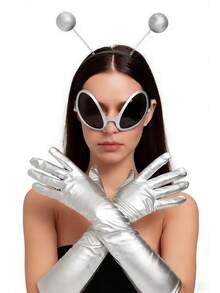 Bộ trang phục người ngoài hành tinh 3 món - Bao gồm găng tay + kính + băng đô, thích hợp cho các bữa tiệc, lễ hội âm nhạc, tiệc hóa trang, nhập vai và các sự kiện ngày lễ. - Nhiều màu - Xem 3