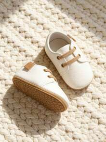 Infant Boys Girls Shoes Non-Slip Rubber Sole PU Leather Sneakers Infant First Walking Shoes Toddler Crib Shoes Newborn Loafers Flats - White - View 6