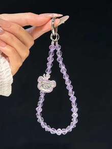 1件夏季水晶钻石小熊手机绳吊坠，ins风奢华可爱包包吊坠女士汽车钥匙扣 - 彩色 - 查看 4