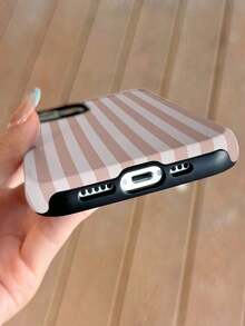 1 pieza Funda dura de teléfono con película 2 en 1 brillante, con diseño de rayas coloridas y artístico minimalista compatible con Samsung/ 11/12/13/14/15/16/17 Pro Max - Multicolor 20 - Ver 5