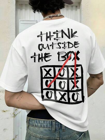  Fractyr Men's Fashion Casual Street Rock Rapper Loose Short-Sleeve T-Shirt | Fun Graffiti & Line & Checkered Pattern Prints | Exquisite Design | Spring/Summer New Arrival | Basic Style, Versatile And Easy To Wear, Cotton Feel | The Best Gift For Friends | Showcase Your Unique Personality