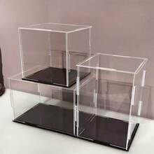 Transparent Acrylic Display Case, Suitable For Figurines And Collectibles - Assembled Glass-Like Display Box, Suitable For Toys, Dolls, Model Cars - Home Storage And Organization Box - Black - View 7