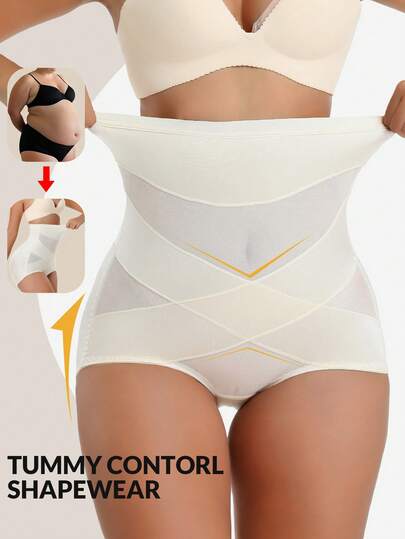 1 pieza Panty de cintura alta moldeador, adelgazante de abdomen y levantador de glúteos, ropa interior íntima para mujer, vientre plano y glúteos levantados, bragas sexy para damas