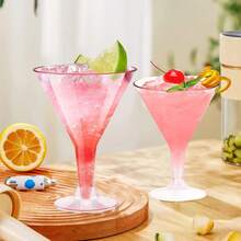 10pcs 6.3oz Reusable Plastic Martini Cups, Suitable For Champagne Parties, Desserts, Catering, Weddings, Birthday Parties (Champagne Glasses, Wine Glasses, Plastic Cups, Cocktail Glasses, Birthday Cups) - View 2