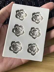 Molde de Silicone 3D com 6 Cavidades em Formato de Rosa - Molde de Design de Flor para Fabricação de Velas, Fabricação de Sabonetes, Ceras Derretidas, Artesanato em Resina e Projetos DIY | Ferramenta de Moldagem de Silicone Reutilizável e Antiaderente, Adequada para Entusiastas de Artesanato e Fabricação de Presentes. Aplicável para Presentes de Halloween, Natal, Ação de Graças, Dia das Mães - multicolorido - Visão 5