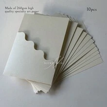 NIEWSPECIAL 10张/套婚礼邀请卡套装，适用于订婚、15周年纪念、生日、洗礼等场合，简约风格邀请函信封，5*7英寸邀请卡，DIY邀请函，可定制口袋 - 款式A - 查看 12