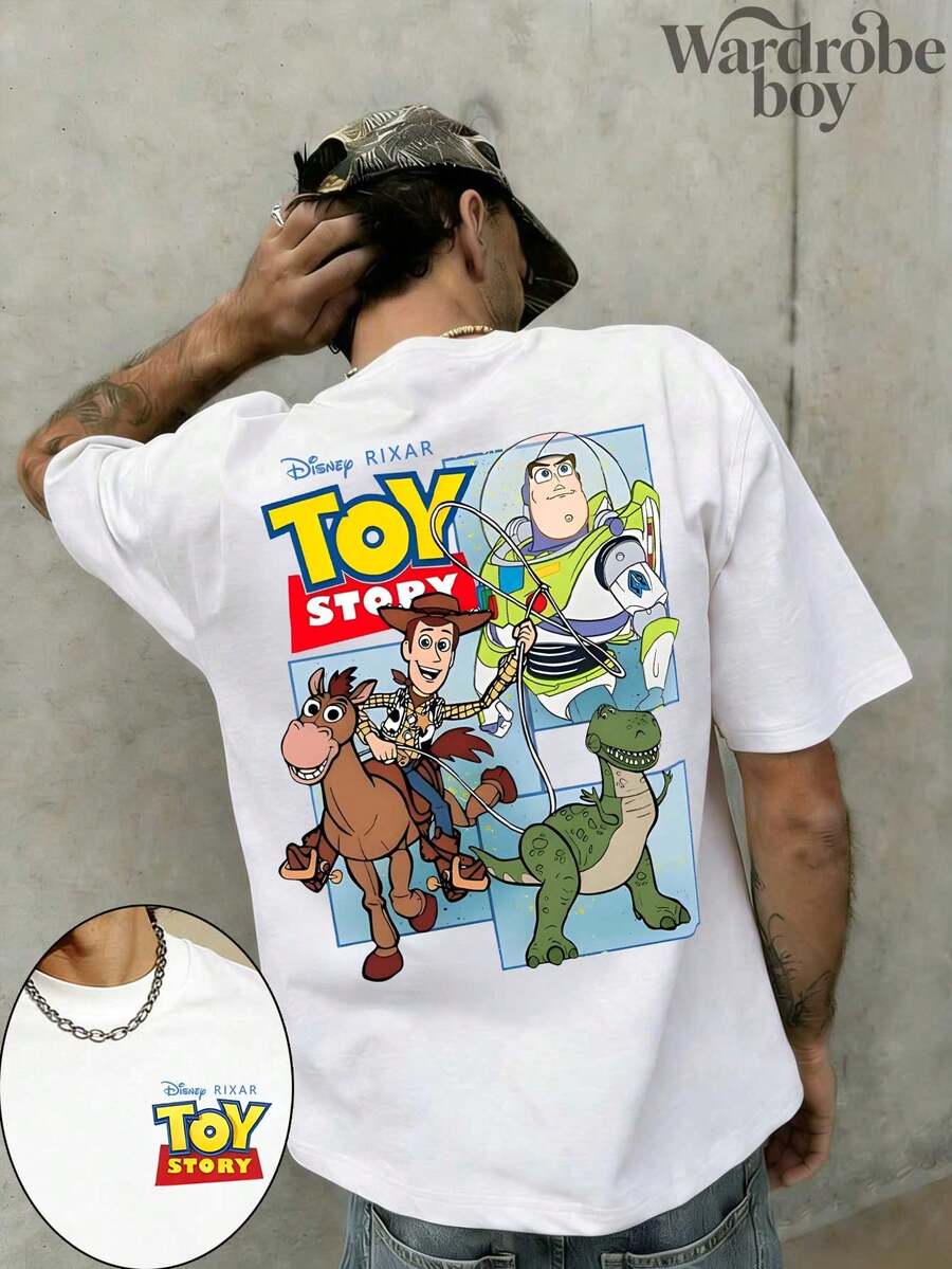 Disney Printed T-Shirt, Disney Pixar Toy Story Shirt, Disney Toy Story Shirt, Buzz Lightyear Woody Alien Jessie Shirt,  Disney World Shirt, Unisex,High-Quality Pure Cotton T-Shirt,Suitable For All Seasons, Comfortable And Breathable| Exquisite Design | The Best Choice For Giving Gifts - White - View 1