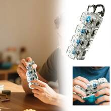 Llavero de teclado mecánico para aliviar el estrés - Llavero con 4 teclas con sonido claro y crujiente, adecuado para uso diario y viajes para aliviar el estrés (estilo de cadena aleatorio) - Multicolor - Ver 1