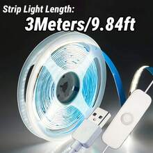 LQHZMYY 5V USB COB 高亮度 LED 燈條 1-5M 自黏式 按鈕控制 電視背光 臥室居家 婚禮聖誕萬聖節派對 室內裝飾夜燈 - 彩色 - 查看 6