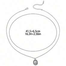 1pc Exquisite & Fashionable Women's Copper High-Color Retention Embossed Floral Necklace, Delicate Women Necklace - A - View 5