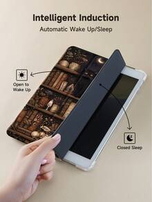 Ayotu 1pc Shelf And The Black Cat Tablet Case & Kindle E-Book Case Compatible With 10th Generation, 11/Air 4th/Air 7th/9.7 Inches, Compatible With Samsung Galaxy Tab A9 Plus, Kindle (11th Generation-2024 Release)(6 Inch), Kindle Paperwhite 12th Gen 2024, Great Holiday Gift, Stylish And Simple Pattern. - Multicolor - View 7