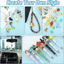 18颗彩虹硅胶珠套装，适合制作手指饰品，DIY工艺配件，可用于项链、手链、钢笔等。 - DIY彩虹矽膠珠套裝 - 查看 5