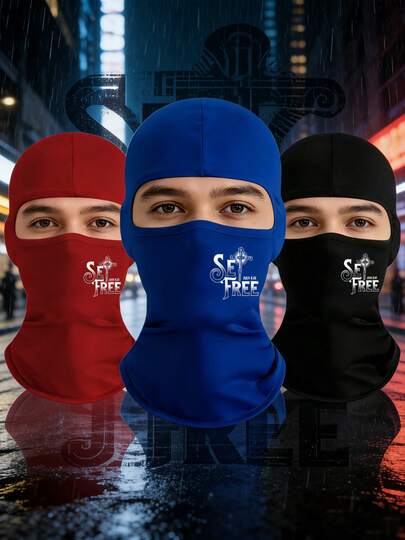3pcs/2pcs/1pc Unisex SET FREE Letter Printing Balaclava Mask Ski Mask For Men Women Suitable For Outdoor Sports Daily Wear Gift Hat