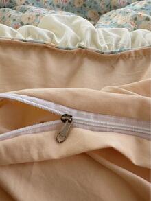 四件套花卉蕾丝床上用品，柔软舒适，透气柔软，四季皆宜。套装包含：1个被套、1个床单、2个枕套（不含填充物），适用于卧室、宿舍、家庭使用，多种尺寸可选。 - 淡綠 - 查看 9