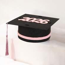 2 pièces Décoration de chapeau de mortier en feutre pour la fête de remise des diplômes 2026, 1 set/1 pièce, accessoire photo - diplômé - Voir 12