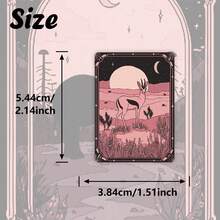 Bộ 49 miếng dán Tarot màu hồng đen huyền bí, mang phong cách chữa lành | Hình dán vinyl mới với hình ảnh phong cảnh và thiên thể quyến rũ, ấm áp | Dùng cho điện thoại, bình nước và quà tặng | Dành cho những người yêu thích phong cách và sự tĩnh lặng | Đồ dùng làm sổ lưu niệm, văn phòng phẩm, nhãn dán vui nhộn, Kindle - Hình chữ nhật - Xem 5