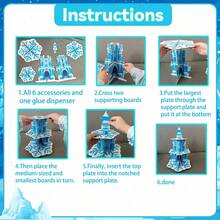 三层蓝色城堡雪花纸杯蛋糕架 | 冰雪奇缘主题冬季仙境甜点展示架，适合公主生日派对用品 - 雪花蛋糕架 - 查看 4