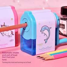 Cartoon Hand Crank Pencil Sharpener, Automatic Lead Refill Pencil Sharpener, Pencil Sharpener, Rotary Pencil Sharpener, Cartoon Automatic Pencil Sharpener, Hand Crank Pencil Sharpener, Pencil Sharpener, Pencil Sharpener For Elementary And Middle School Students, Prize - Multicolor - View 4