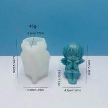 1个新款天使女孩硅胶模具，手工DIY节日礼物香氛蜡烛硅胶模具 - A-白色 - 查看 2