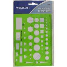 Westcott 816 All - Purpose Technical Drawing Template, Plastic Shape Template Green, 4.5 By 6 In - All Purpose - View 2
