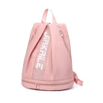 حقيبة ظهر رياضية للجنسين للشاطئ واللياقة البدنية مع جيب أمامي مزود بسحاب وحيز لتخزين الأحذية