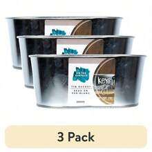 BLUE-(3 Pack)  Oval Tin Silver Bucket, Small Galvanized Oval Metal Pail - 1 - Xem 1