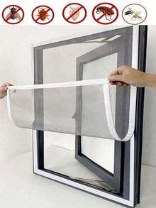 Grey Anti-Mosquito Window Screens,Mosquito Nets For Window,Mesh Anti Insect Air Tulle Invisible White Fiberglass Mosquitoes And Flies - Gray Mesh With White Edges - View 2