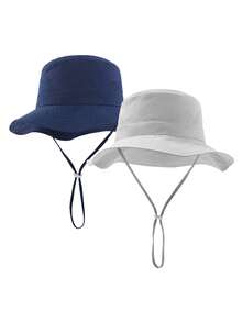 2 piezas Sombrero de cubo ajustable, Tallas múltiples desde 6 meses hasta 8 años, Sombrero de cubo estampado unisex para niños - Multicolor - Ver 16