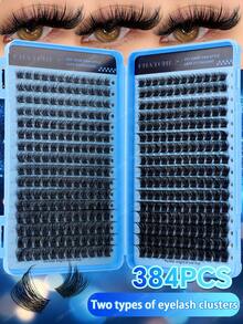 This 512/544/384/200pcs D-Shaped Curly & Fluffy False Eyelashes Set Includes Beginner-Friendly Eyelash Tutorials, DIY Segmented False Lashes For Creating A Dense & Voluminous Look, And Provides Natural, Spiky, Cartoon, And Single-Spike Eyelash Styles, As Well As Eyelash Glue, Setting Powder, Tweezers, And Eyelash Brush. It Can Enlarge The Eyes And Is Reusable. - 藍色 - 查看 19