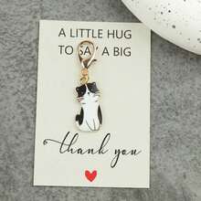 1件/9件套可爱猫咪钥匙扣套装，附赠感谢卡，便携式口袋猫咪礼物，是送给老师、家人、朋友、生日、派对的理想之选，猫咪主题配饰，可用作包包挂饰或车钥匙扣，动物主题纪念品 - 彩色 - 查看 8