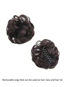 1件装女士装饰发髻夹式发饰，花朵造型人造发爪夹，可拆卸发爪和发圈二合一设计，打造更丰盈的发型，夏季沙滩发夹 - 彩色 - 查看 5