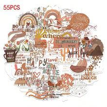 55 Pieces Of Bohemian Motivational Graffiti Stickers - Waterproof Vinyl, Suitable For Water Bottles, Laptops, Notebooks, Helmets, Etc. - Motivational Aesthetic Teacher Award Stickers - A - View 2