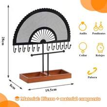 Organizador de Joyas de Metal en Forma Sector Soporte para Joyas con Bandeja para Joyería Exhibición Joyas de Collares Soporte para Pendientes para Guardar y Exhibir Collares/Pulseras/Pendientes - como en la foto - Ver 2