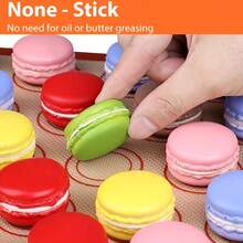 1/2pcs Macaron Silicone Baking Mat - Non-Stick Silicone Macaron Baking Mat/Pastry Cookie Liner, Reusable, Perfect Baking Set For Macarons, Pastries, Cakes And Breads - Multicolor - View 6