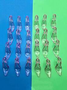 12pcs Mini Plastic Crystal Shoes, 2.5 Inch Transparent High Heel Shoes Decor, Funny High Heel Figurines, Suitable For Wedding, Birthday Party, Desktop Decor, Adult Gift - Multicolor - View 14