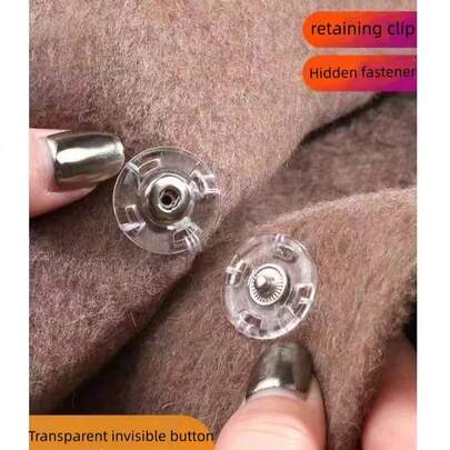 10pcs/20pcs Transparent Snap Buttons - Invisible Snap Fasteners, Suitable For Sweaters, Cardigans, Coats, Knitwear, Sewing Accessories With Elegant Round Rings, Easy To Sew For Secure Fastening