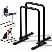2-In-1 Adjustable Dip Bar Station - Heavy Duty Parallel Bars With Connecting Parts, Extra Tall & Thickened Steel Design For Home Gym, Calisthenics & Strength Training - Thanh tập nhúng chuyên nghiệp - Xem 1