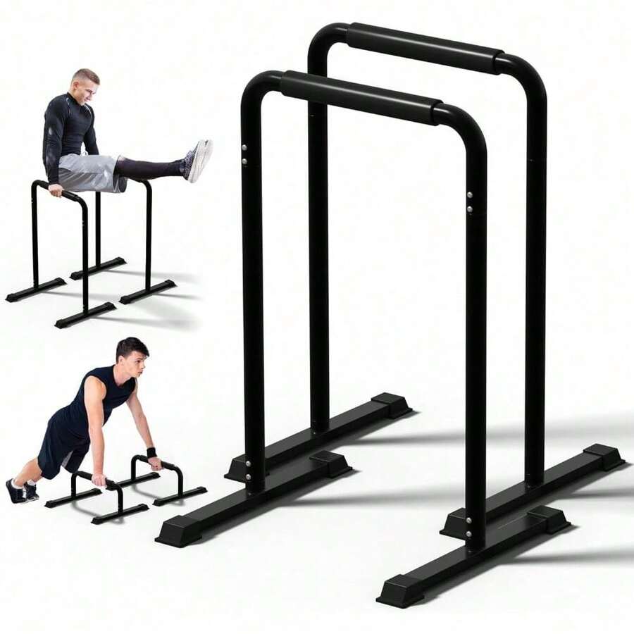 2-In-1 Adjustable Dip Bar Station - Heavy Duty Parallel Bars With Connecting Parts, Extra Tall & Thickened Steel Design For Home Gym, Calisthenics & Strength Training - Thanh tập nhúng chuyên nghiệp - Xem 1