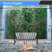 Puerta de Valla de  Metálica de 130 Pulgadas Puerta de Bloqueo de Perros Portátil Puerta de Perro de Valla Metálica Retráctil y Plegable - Negro - Ver 5