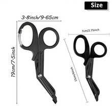 1/2 Set Trauma Shears, Including 1pc 6-Inch Stainless Steel Scissors And 1pc 7.5-Inch Bandage Scissors With Carabiner, Suitable For School, Home And Student Use - Multicolor - View 3