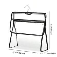 Large Transparent PVC Waterproof Hanging Bathroom Storage Bag With Hooks - Multi-Compartment Wall/Door Mounted, Suitable For Towels, Clothes, Toiletries - Essential For Dorms, Apartments, Bathrooms, Space-Saving Design, Durable Construction, Ideal For College Students - View 7