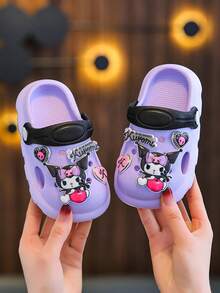 SANRIO 1双儿童卡通可爱防滑室内软底拖鞋，女童款，夏季 - 紫色 - 查看 5