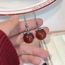 1 Pair Ankla Red Pearl Elegant Niche Luxury Earrings For Women - Multicolor - View 3