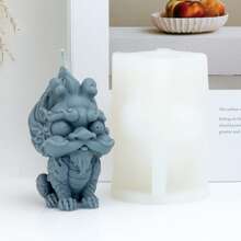 3D麒麟貔貅硅胶蜡烛模具 - 耐用易脱模,不粘,可重复使用,中国吉祥兽造型模具,适用于DIY工艺品、肥皂、树脂、石膏、粘土、风水家居装饰 - Pixiu Mold-91319 - 查看 10